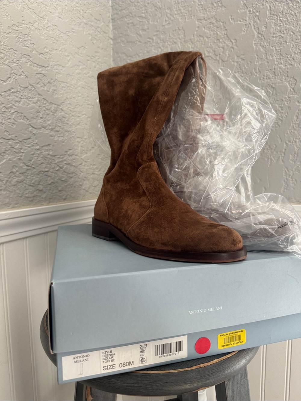 ANTONIO MELANI Brown Suede Over-the-Knee Boots